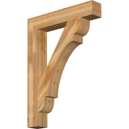 Ekena Millwork Olympic Block Rough Sawn Bracket, Western Red Cedar, 6"W x 36"D x 48"H BKT06X36X48OLY05RWR